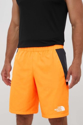 The north face pantaloni scurti sport mountain athletics barbati, culoarea portocaliu