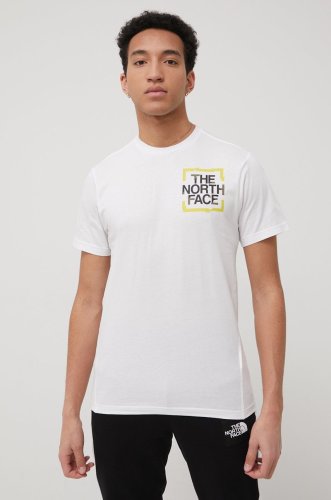 The north face tricou din bumbac culoarea alb, cu imprimeu