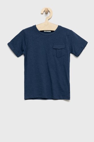 Tom tailor tricou de bumbac pentru copii culoarea albastru marin, neted