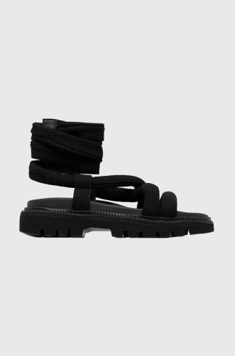 Tommy jeans sandale chunky sandal femei, culoarea negru, cu platforma, en0en02073