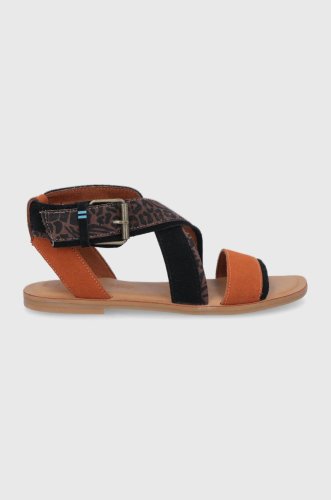 Toms sandale de piele sidney femei, culoarea maro