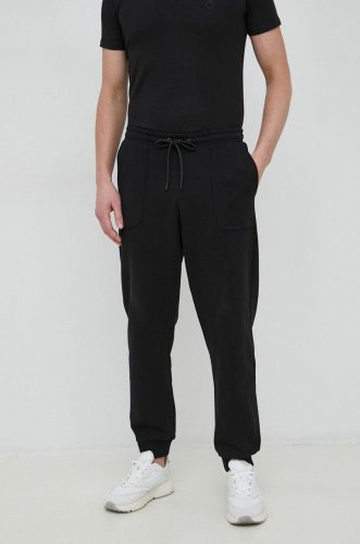 Trussardi pantaloni de trening barbati, culoarea negru, neted