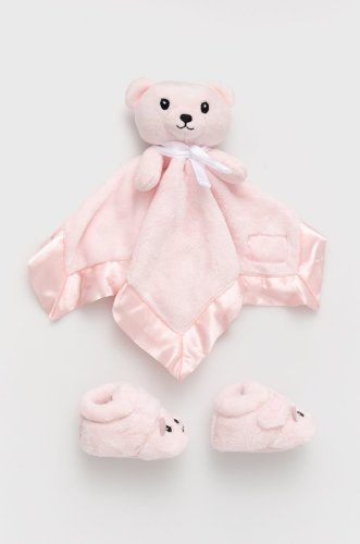 Ugg pantofi pentru bebelusi bixbee and lovey bear stuffie culoarea roz