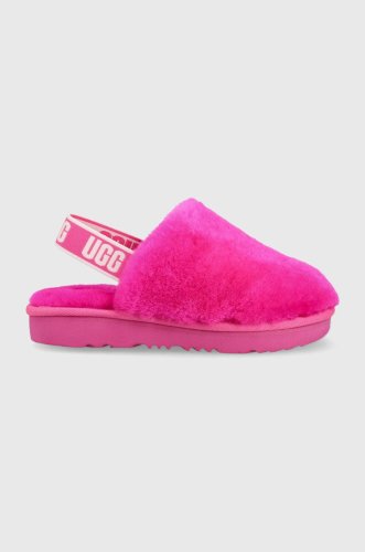 Ugg papuci de lana pentru copii fluff yeah clog culoarea roz
