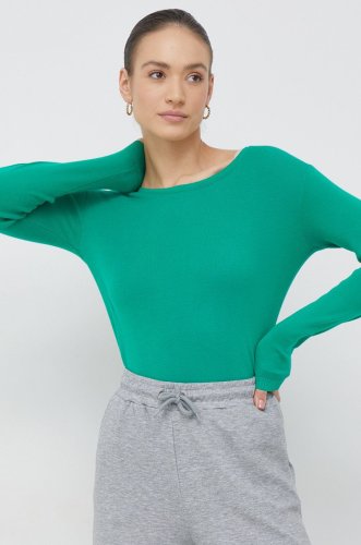 United colors of benetton pulover de bumbac femei, culoarea verde, light