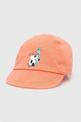 United colors of benetton șapcă din bumbac pentru copii culoarea portocaliu, cu imprimeu