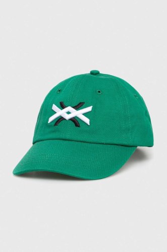 United colors of benetton șapcă din bumbac pentru copii culoarea verde, cu imprimeu