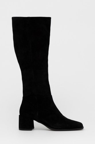 Vagabond shoemakers cizme din piele intoarsa stina femei, culoarea negru, cu toc drept