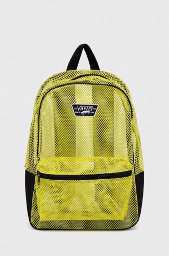 Vans ghiozdan copii mesh new skool backpack evening primros culoarea galben, mare, cu imprimeu