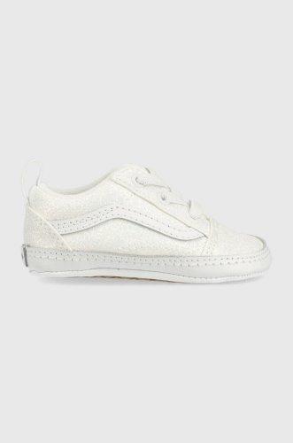 Vans pantofi pentru bebelusi in old skool crib gltr white culoarea alb