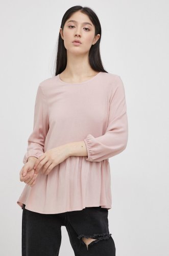 Vero moda bluză femei, culoarea roz, material neted