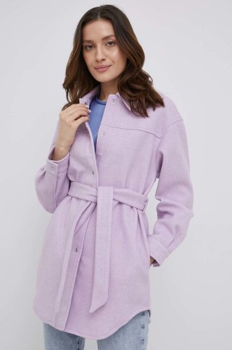 Vero moda camasa femei, culoarea violet, relaxed