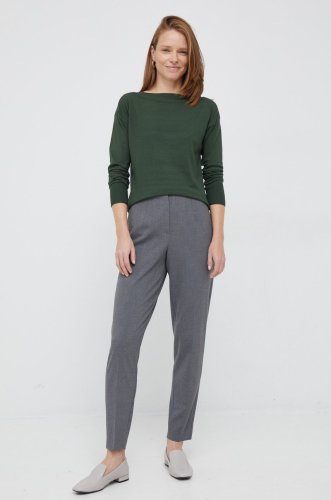 Vero moda pantaloni femei, culoarea gri, drept, high waist