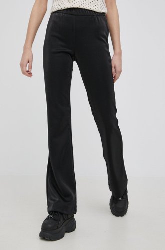 Vero moda pantaloni femei, culoarea negru, evazati, high waist