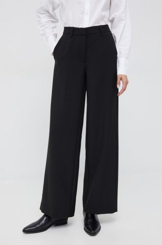 Vero moda pantaloni femei, culoarea negru, lat, medium waist