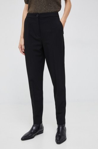 Vero moda pantaloni femei, culoarea negru, mulata, high waist