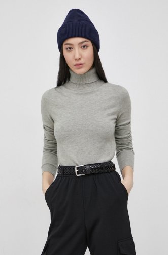 Vero moda pulover femei, culoarea gri, cu guler