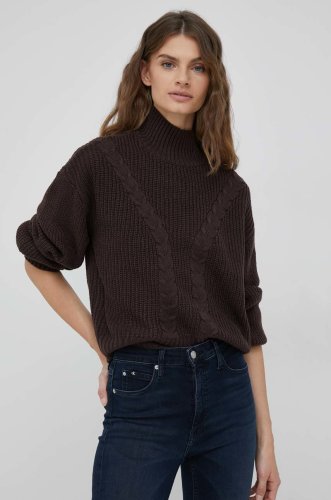Vero moda pulover femei, culoarea maro, cu turtleneck