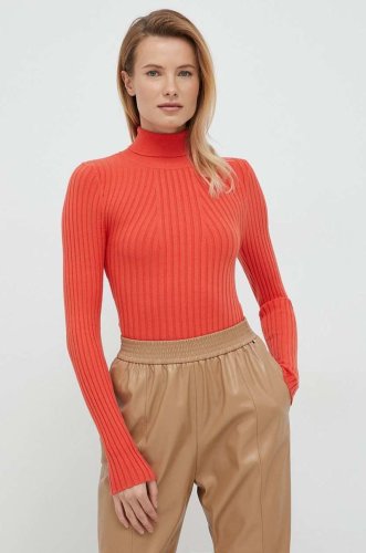 Vero moda pulover femei, culoarea rosu, light, cu guler