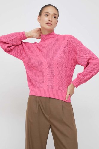 Vero moda pulover femei, culoarea roz, light, cu turtleneck