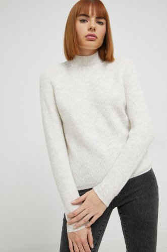 Vila pulover din amestec de lana femei, culoarea alb, light