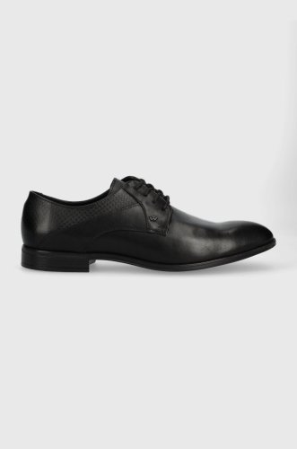 Wojas pantofi de piele barbati, culoarea negru, 1016351