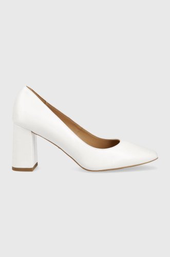 Wojas pantofi de piele culoarea alb, cu toc drept, 3507459