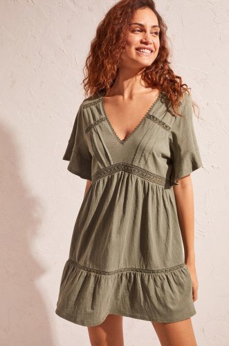 Women'secret rochie de plaja culoarea verde