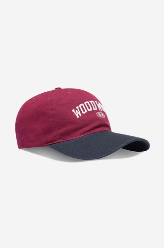Wood wood șapcă de baseball din bumbac brian culoarea rosu, cu imprimeu 12130807.7083-rust