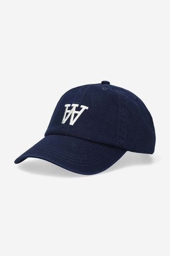 Wood wood șapcă de baseball din bumbac eli aa cap culoarea albastru marin, cu imprimeu 10230812.7083-burgund