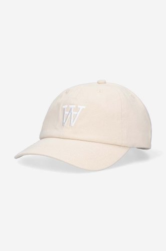 Wood wood șapcă de baseball din bumbac eli aa culoarea alb, cu imprimeu 10250811.7083-offwhite