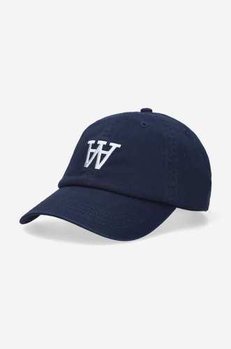 Wood wood șapcă de baseball din bumbac eli aa culoarea albastru marin, cu imprimeu 10250811.7083-offwhite