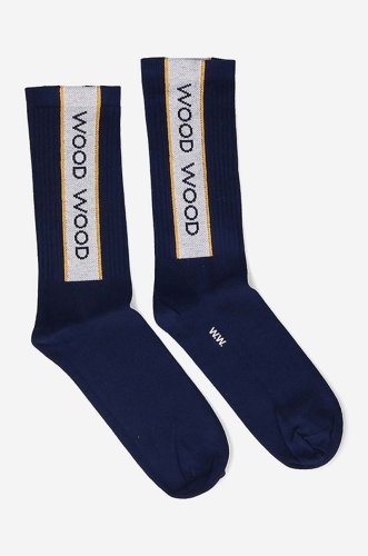 Wood wood șosete conor logo sport socks culoarea albastru marin 12149201.9517-white