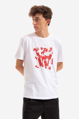 Wood wood tricou din bumbac ace puzzle t-shirt culoarea alb, cu imprimeu 10295703.2222-white