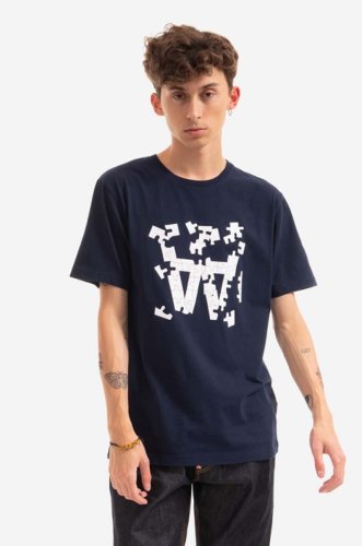 Wood wood tricou din bumbac ace puzzle t-shirt culoarea albastru marin, cu imprimeu 10295703.2222-white