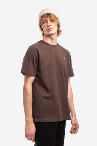 Wood wood tricou din bumbac sami classic t-shirt culoarea maro, neted 12235721.2491-darkora