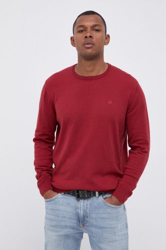 Wrangler pulover din amestec de lână bărbați, culoarea rosu, light
