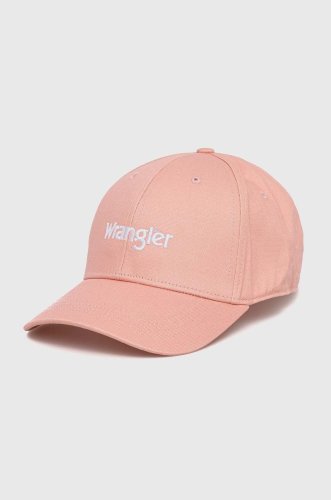 Wrangler șapcă de baseball din bumbac culoarea roz, cu imprimeu