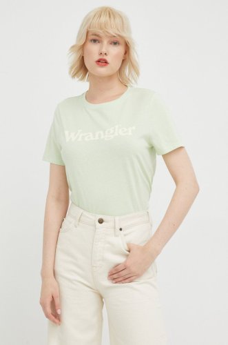 Wrangler tricou din bumbac culoarea verde