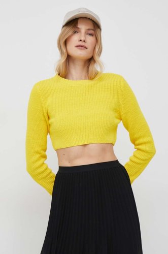 Xt studio pulover femei, culoarea galben, light