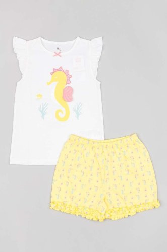 Zippy pijamale de bumbac pentru copii culoarea galben, modelator