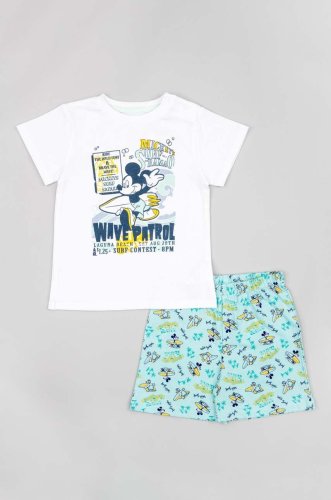 Zippy pijamale de bumbac pentru copii x disney culoarea turcoaz, modelator