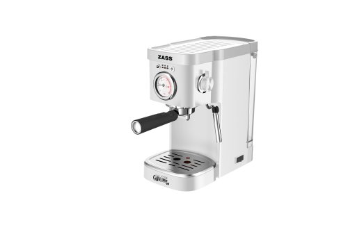 Espressor de cafea zass zem 08, presiune 20 bari, rezervor 1,2l detasabil, termometru frontal, control electronic ntc, panou superior incalzit