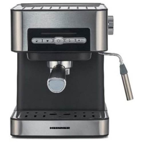 Espressor semi-automat heinner hem-b2016sa, 20 bar, 850w, 20 bar, rezervor apa detasabil 1.6l, optiuni presetate pentru espresso lung/scurt, filtru din inox, plita pentru mentinere cafea calda, decoaratii inox