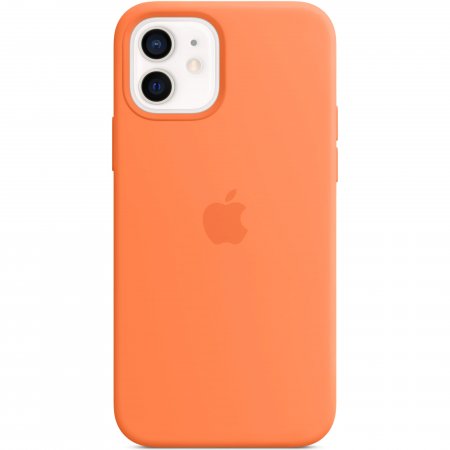 Husa de protectie apple silicone case cu magsafe pentru iphone 12/12 pro, kumquat, blister