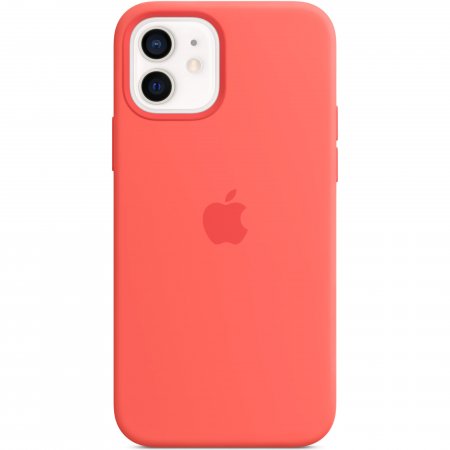 Husa de protectie apple silicone case cu magsafe pentru iphone 12/12 pro, pink citrus, blister