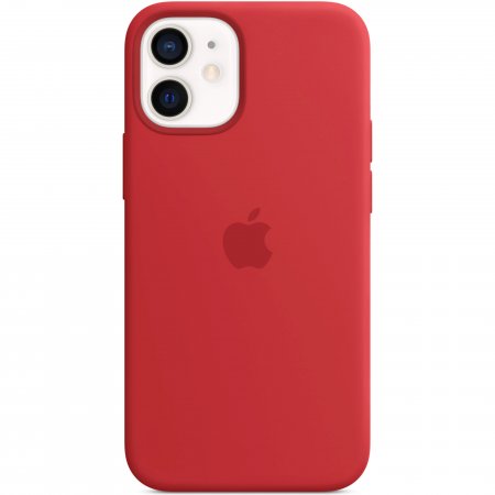 Husa de protectie apple silicone case cu magsafe pentru iphone 12/12 pro, red, blister