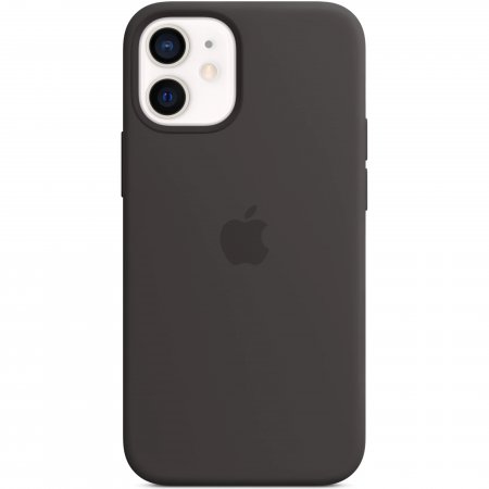 Husa de protectie apple silicone case cu magsafe pentru iphone 12 mini, black, blister