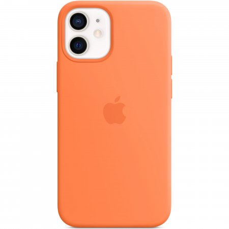 Husa de protectie apple silicone case cu magsafe pentru iphone 12 mini, kumquat, blister
