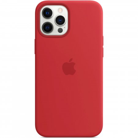 Husa de protectie apple silicone case cu magsafe pentru iphone 12 pro max, red, blister
